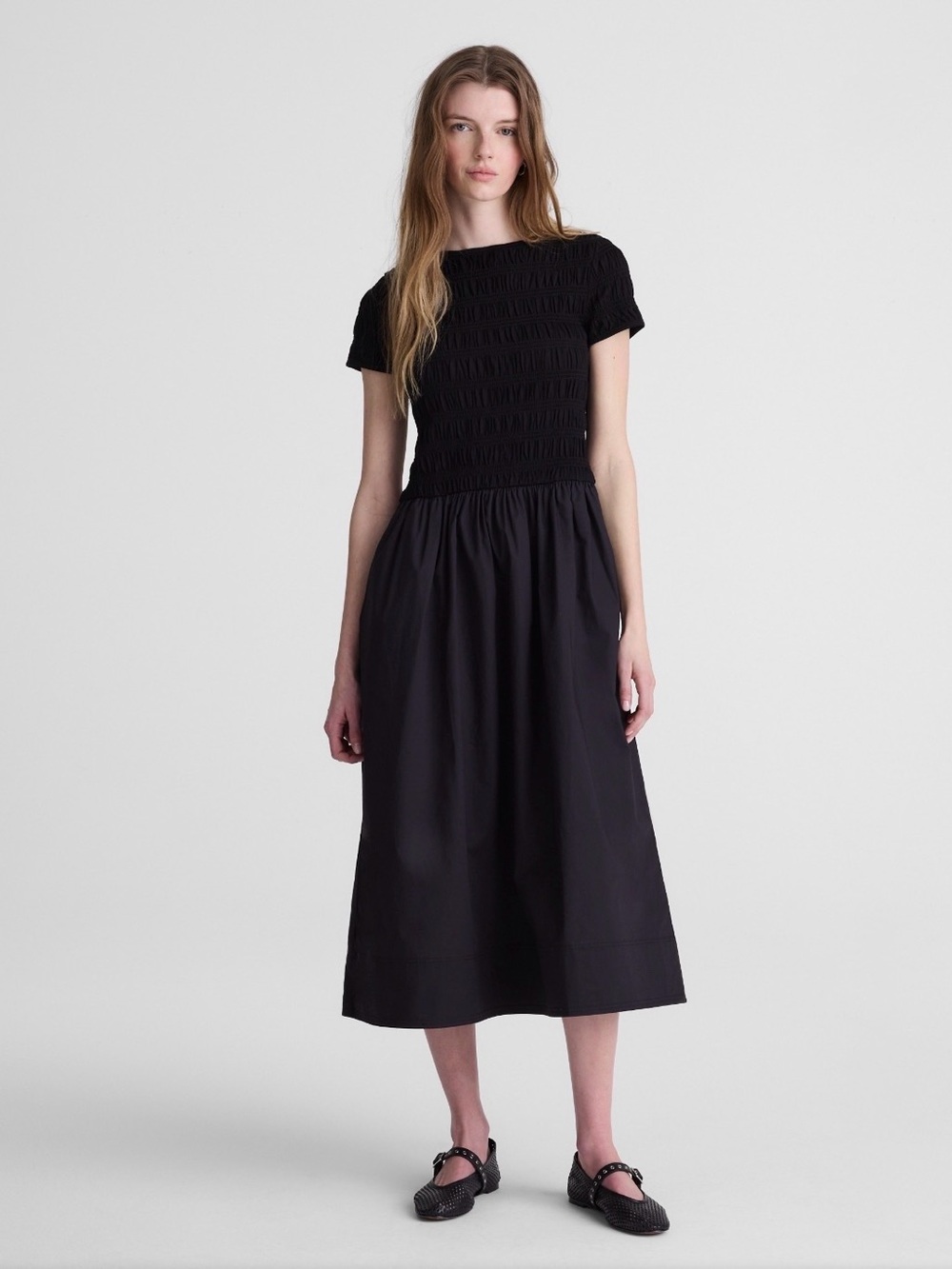 Madewell Smoked Boatneck Midi Dress